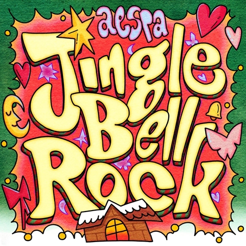 La imagen, proporcionada por SM Entertainment, muestra un póster promocional de la canción navideña "Jingle Bell Rock", que lanzará el grupo femenino de K-pop aespa. (Prohibida su reventa y archivo)