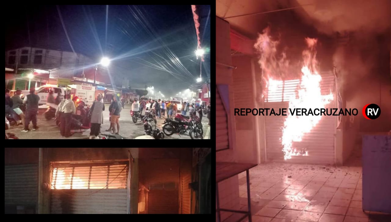 Incendio consume local de esoterismo en el mercado de Alvarado