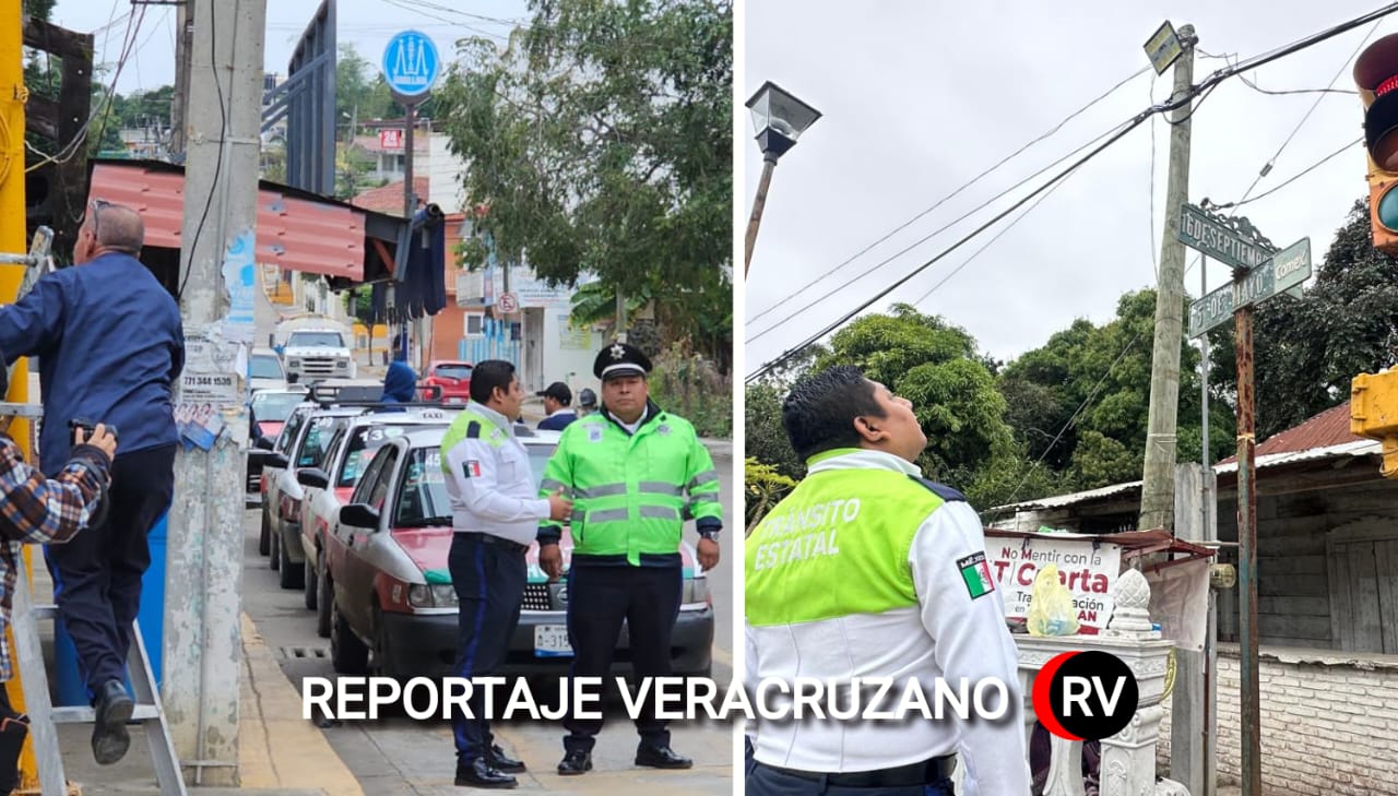 Reparan semáforos en Tihuatlán tras reportes de fallas