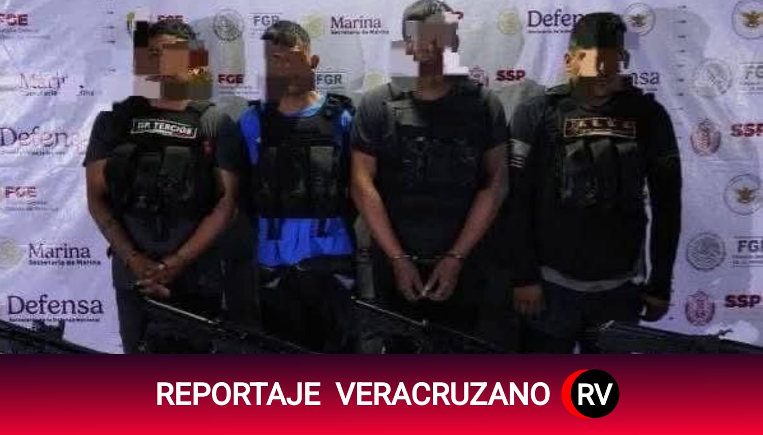 Golpe a la delincuencia en Álamo: detienen a cuatro sujetos con armas, equipo táctico y vehículo