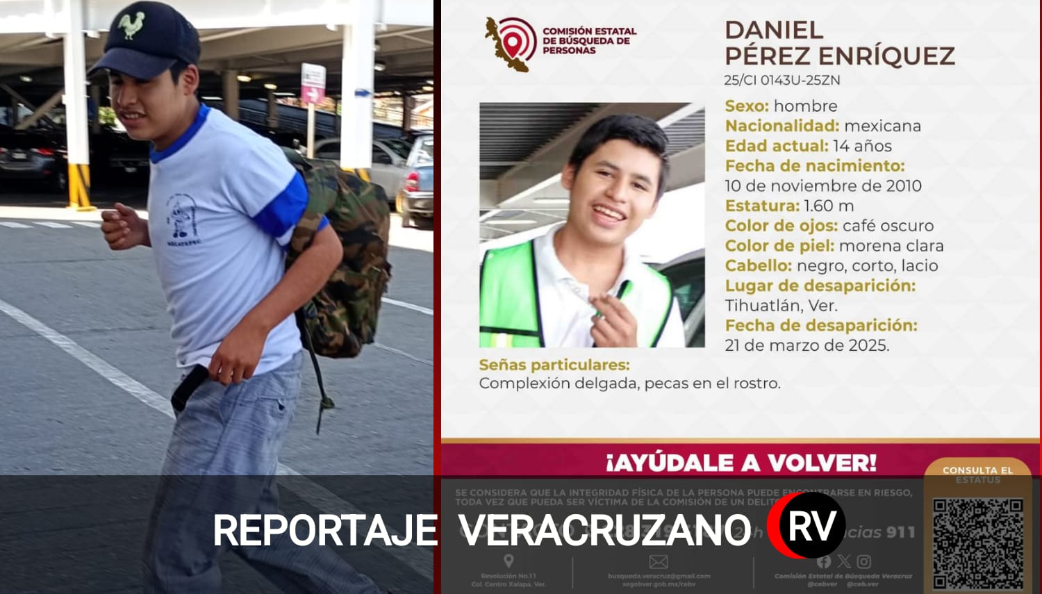 Continúa desaparecido el adolescente Daniel Pérez en Tihuatlán