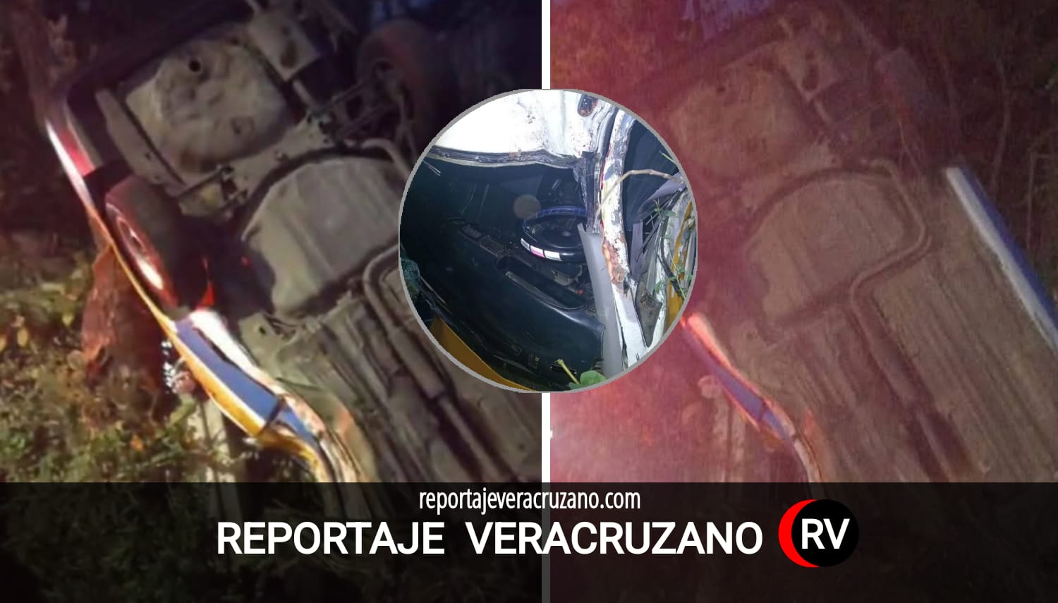 Otra jornada marcada por la imprudencia: taxi se vuelca al ingreso de Amatlán; el conductor resulta herido