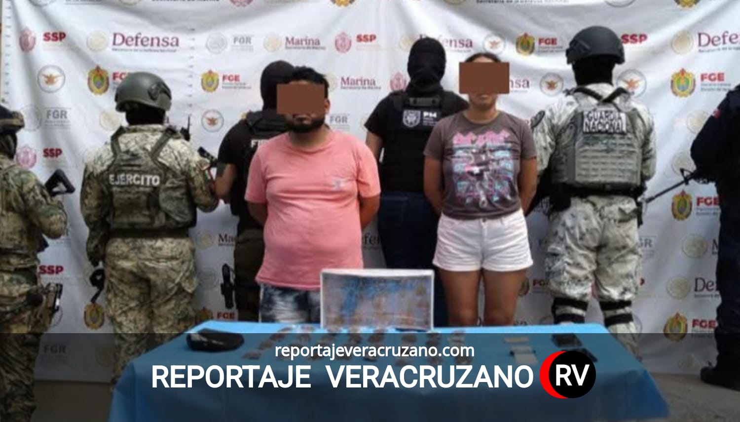 Golpe certero en El Chote: cae pareja durante operativo conjunto en Papantla; aseguran droga, celulares y un arma