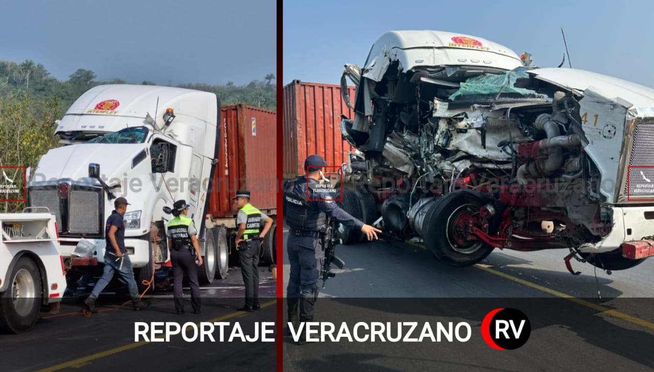 Colisión de tráileres en la carretera Totomoxtle – Tihutlán
