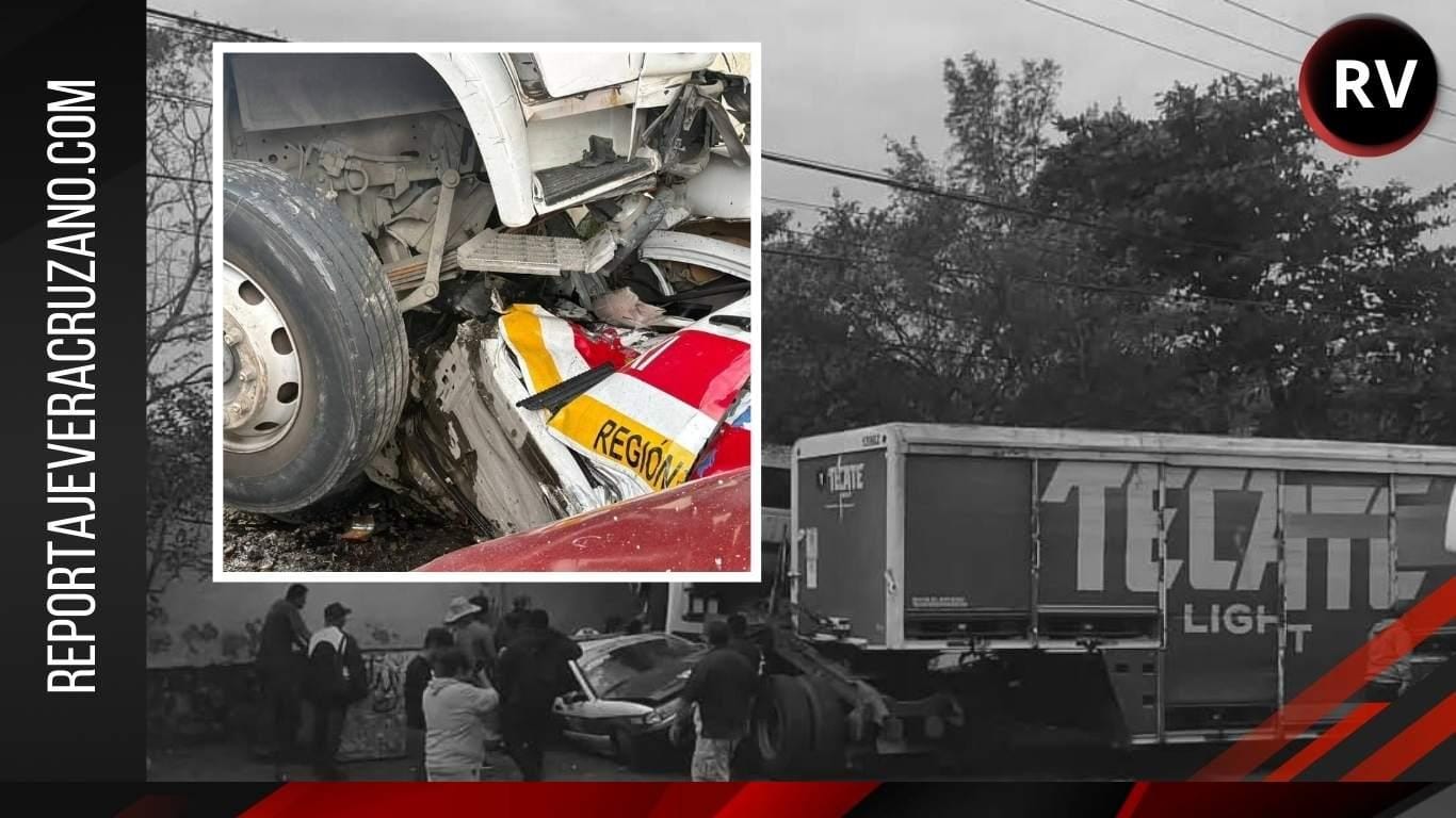 Tragedia en la Veracruz-Xalapa: Camión cervecero aplasta taxi en Las Bajadas