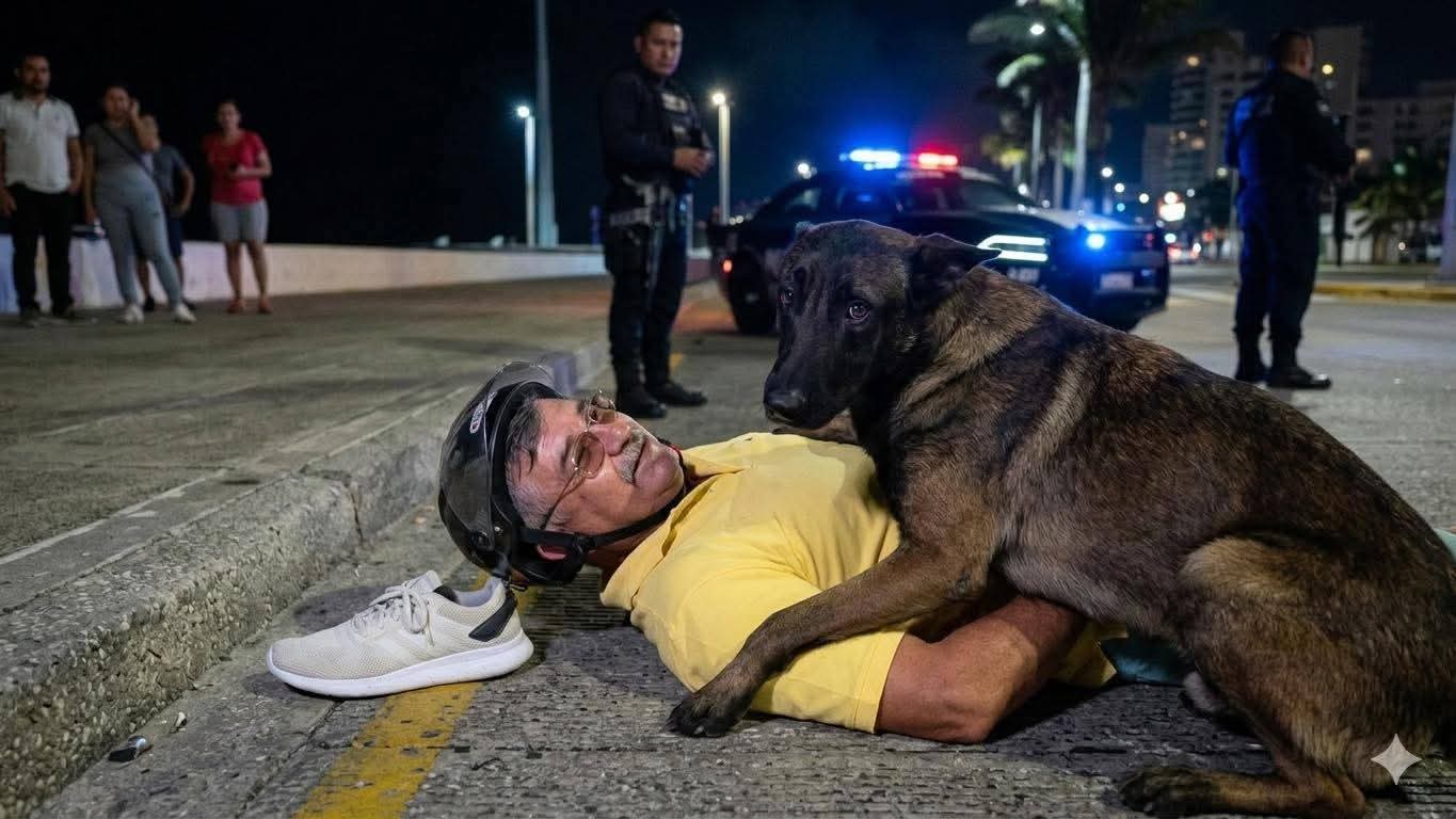 LA LEALTAD QUE CONMOVIÓ A VERACRUZ: PERRO PERMANECE JUNTO A SU DUEÑO TRAS TRÁGICO ATROPELLAMIENTO