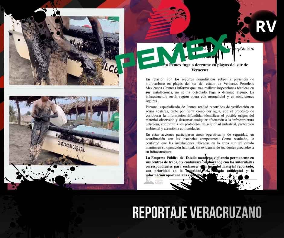 Pemex niega responsabilidad en derrame que mantiene cerradas playas del sur de Veracruz