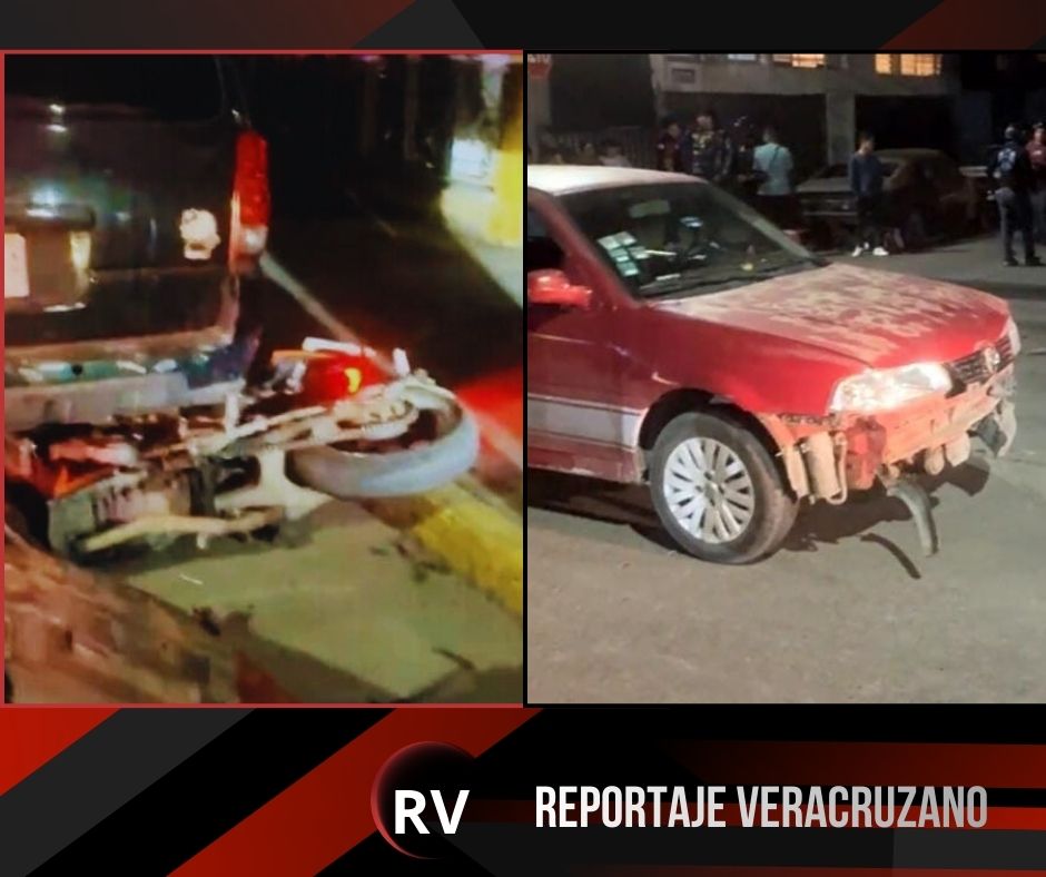 Fuerte accidente en la colonia Cazones: Motociclista repartidor resulta lesionado