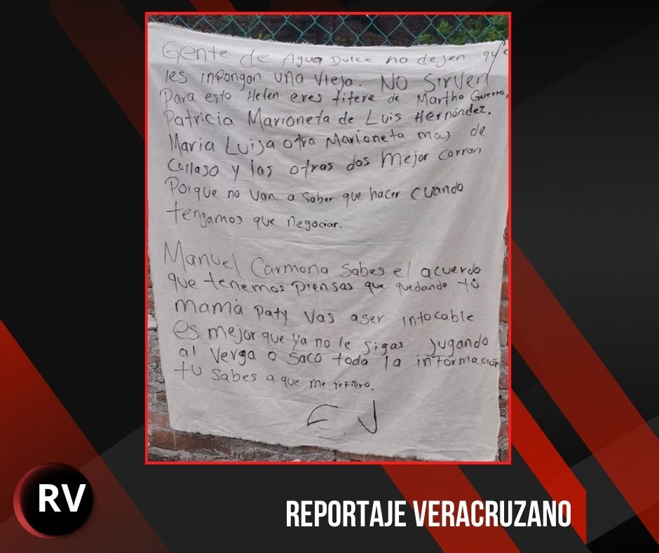 Hallazgo de manta con mensaje delictivo sacude a la comunidad de Agua Dulce