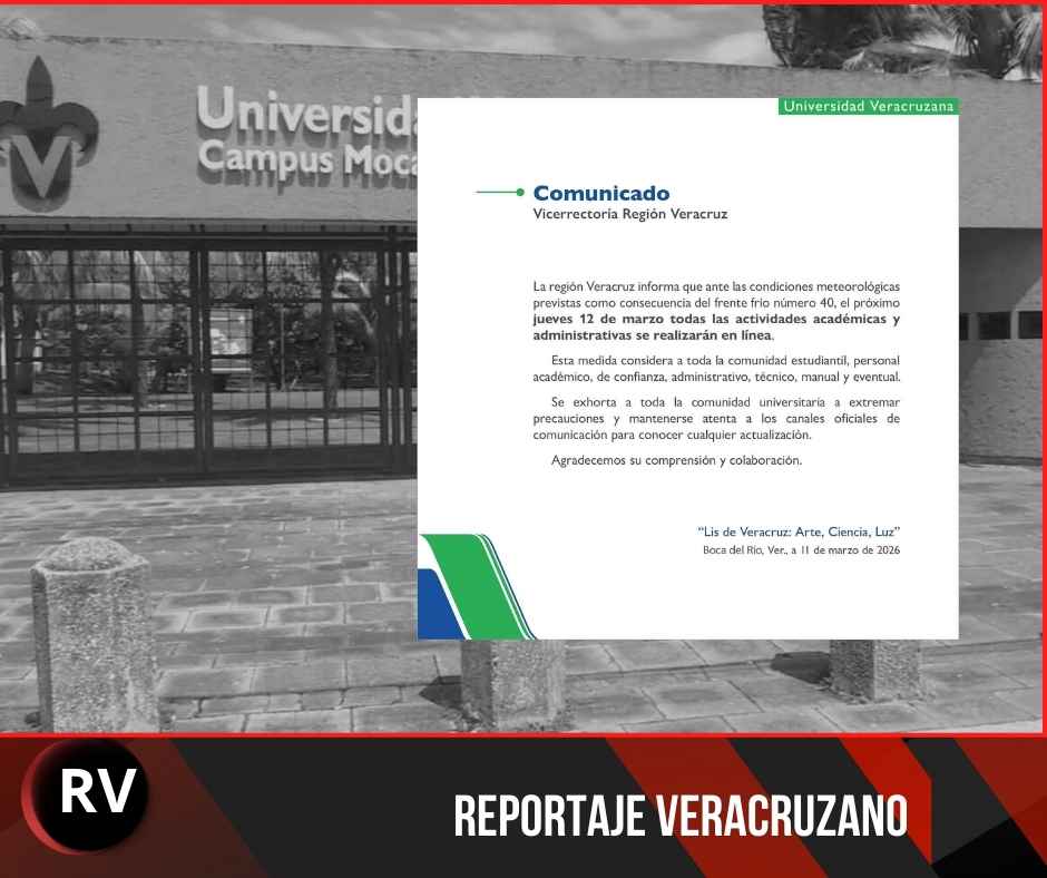 Frente Frío 40 paraliza actividades presenciales de la UV en la zona conurbada