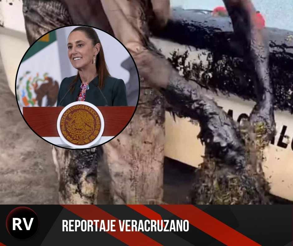 Culpan a buque privado por marea negra de crudo en playas de Veracruz; Pemex se deslinda del ecocidio