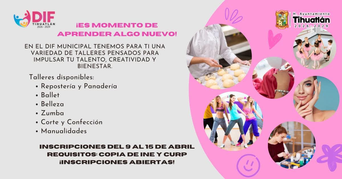 DIF de Tihuatlán impulsa el desarrollo comunitario con nueva oferta de talleres formativos