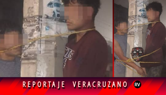 Justicia por mano propia en Xalapa: vecinos someten y amarran a dos presuntos ladrones